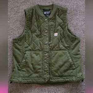 Carhartt Olive Quilted Vest Rugged Flex. NWOT (Rare Find)